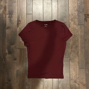 Hollister Red Fitted Crew Neck Short Sleeve Tee